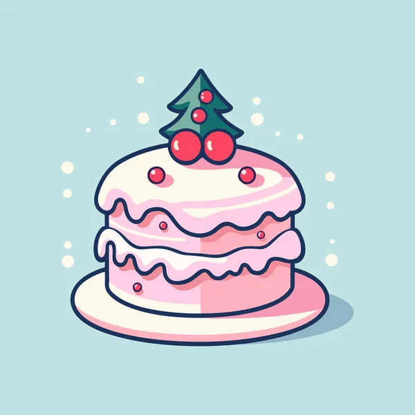 庆祝必不可少的美味蛋糕 — 图库矢量图片