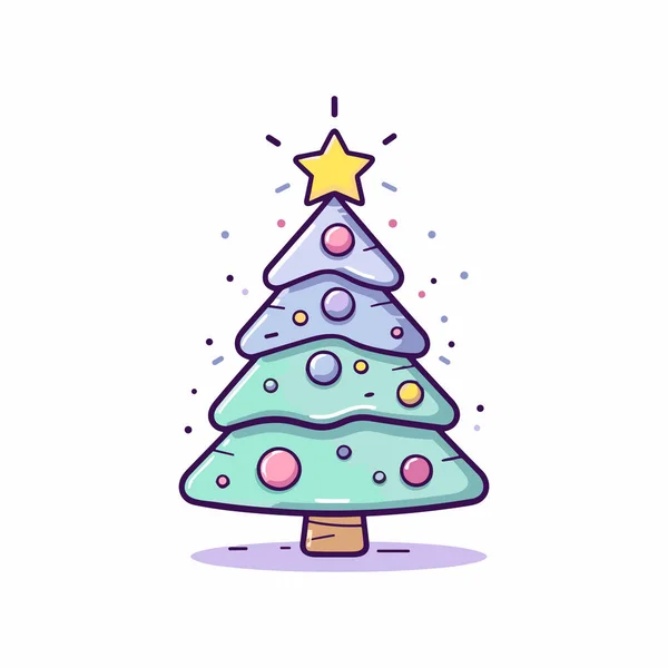 Verzauberte Eleganz Green Christmas Tree Icon — Stockvektor