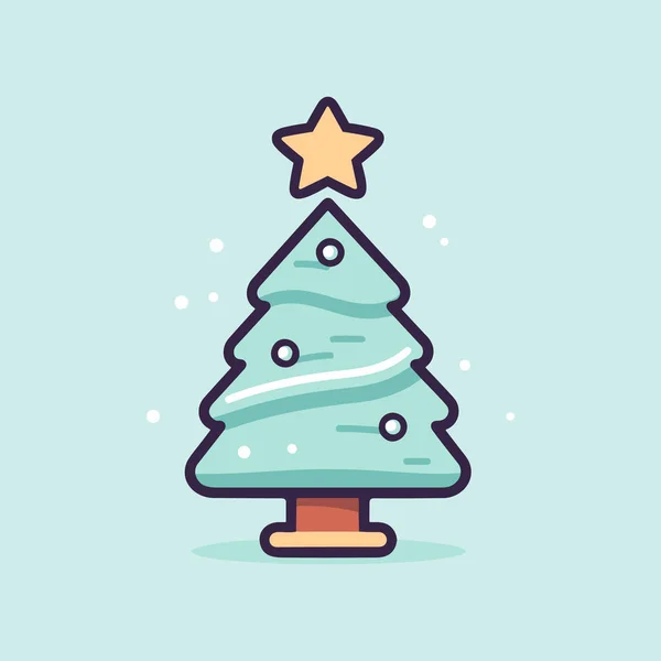 Glühendes Wunder Grüner Weihnachtsbaum Ikone — Stockvektor