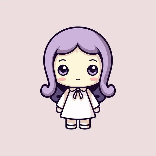 Ícone Boneca Anime Kawaii Cutie —  Vetores de Stock