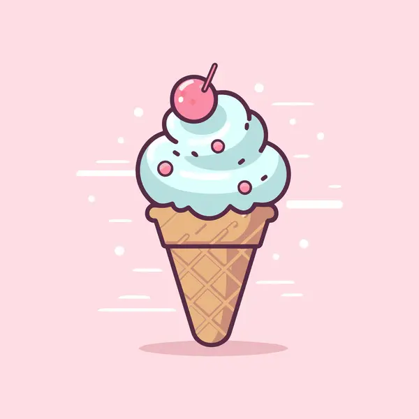 Speelse Ice Cream Treat Icoon — Stockvector