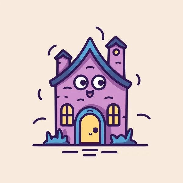 Terrifying Nightmare Manor Icon — Stock Vector
