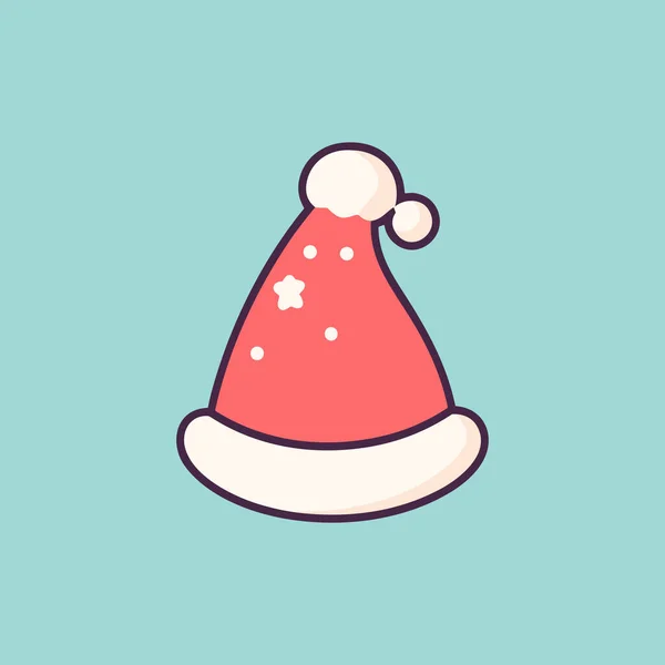 Kouzelné Vánoce Santa Klobouk Ikona — Stockový vektor