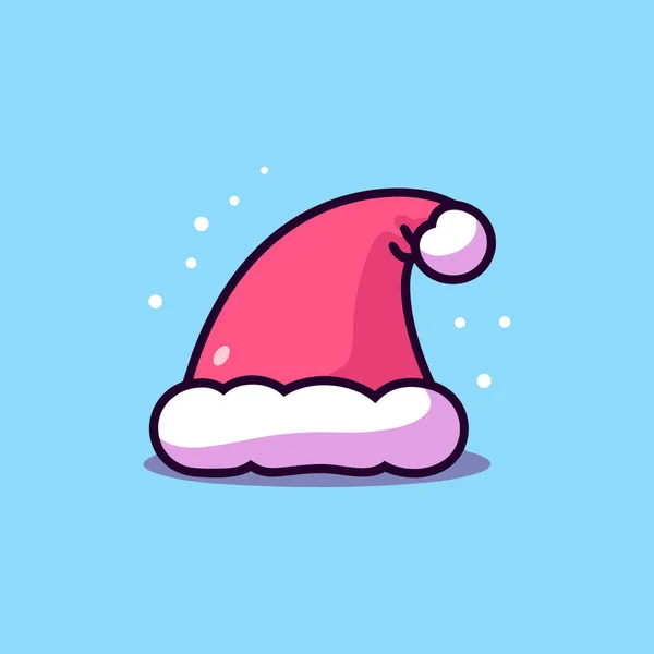 Neşeli Noel Baba Şapka Simgesi — Stok Vektör