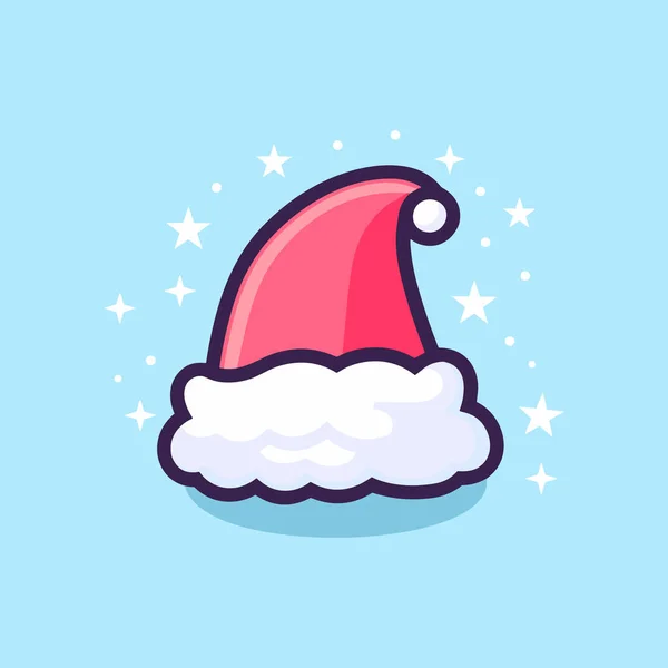 Feiertagsgeist Weihnachtsmütze Ikone — Stockvektor