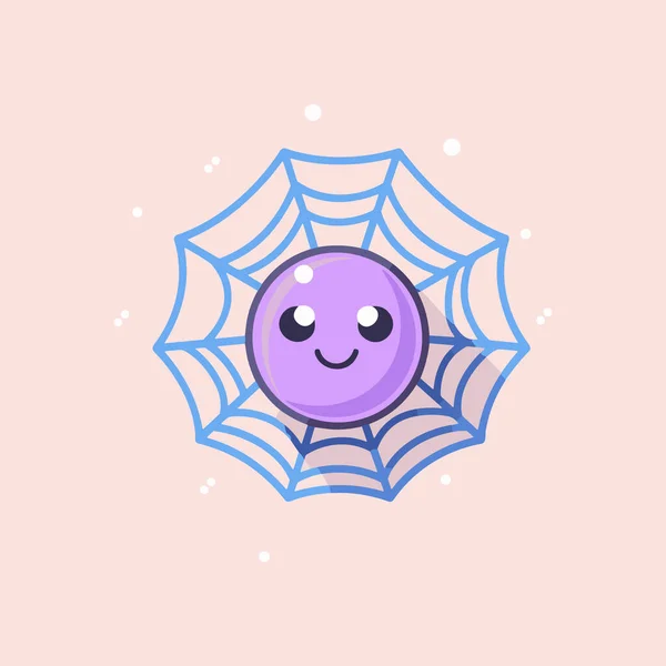 Mysterious Spider Web Flat Icon — Stock Vector