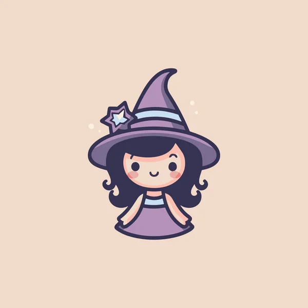 Wickedly Wonderful Flat Witch Icon — Stock Vector