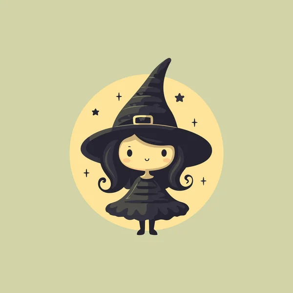 Enigmatic Enchantresses Flat Witch Icon — Stock Vector