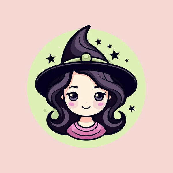 Spellbinding Sorceresses Flat Witch Icon — Stock Vector