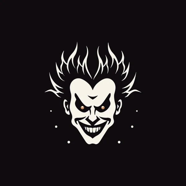 Malevolent Clown Płaska Ikona — Wektor stockowy