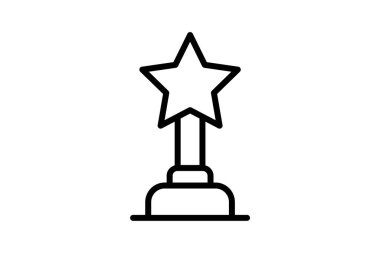 Yıldız Kupası, ödül, ödül, ödül, ödül Vektör Çizgisi Simgesi