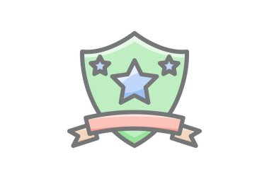 Yıldız kalkanı, koruma, rozet, Yıldız Vektörü Muhteşem Doldur Simgesi