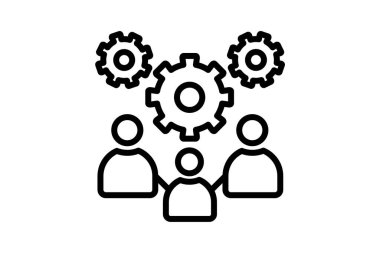 İşçi Ayarları Cog Hr, İnsan Kaynakları Vektör Satırı Simgesi