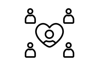 Aşk Kullanıcıları Grubu İnsan Kaynakları Vektör Satırı Simgesi