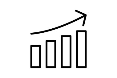 Bar Grafiği Büyüme Hr, İnsan Kaynakları Vektör Satırı Simgesi