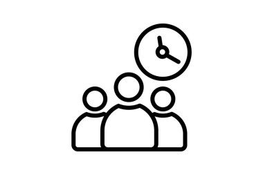 İşçi Vardiyası Hr, İnsan Kaynakları Vektör Satırı Simgesi