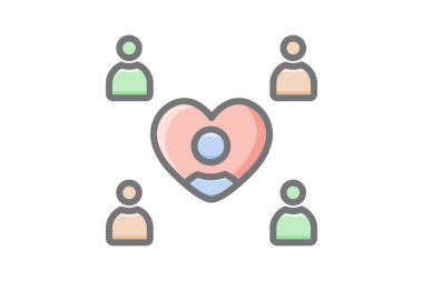 Aşk Kullanıcıları Grubu İnsan Kaynakları Vektörü Düz Simgesi