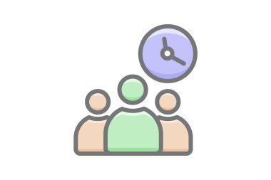 İşçi Vardiyası Hr, İnsan Kaynakları Vektörü Düz Simgesi