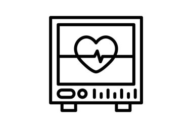 Nabız İzleyici, Kalp atışı, Vektör Satır Simgesi