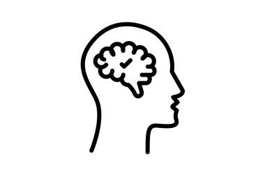 Otantik Beyin Tedavisi, Tik İşareti Vektör Satırı Simgesi