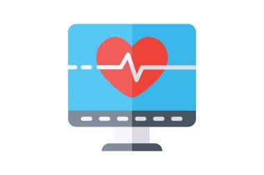 Sağlık İzleme, Kalp Nabzı, Nabız Vektörü Düz Simgesi