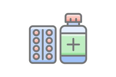 medicine pills with bottle awesome fill icon