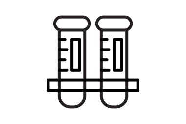 Test tüpü simge vektör web ve mobil uygulaması tasarımı, Test tüpü logo kavramı üzerinde izole beyaz arka plan