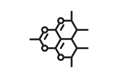 molecular vector line icon, sign of illustration, symbol, logo.