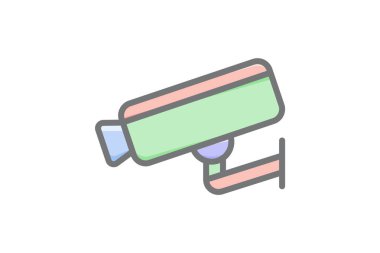 video vektör renk çizgisi simgesi