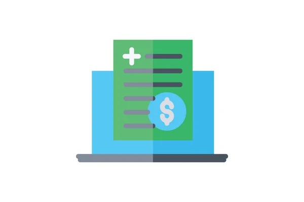 Tıbbi Fatura, Fatura, Faturalama Vektör Düz Simgesi