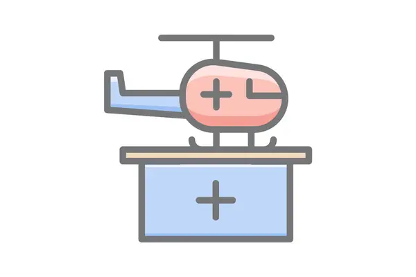 Hospital Helicopter Service Awesome Fill Icon — Stock Vector