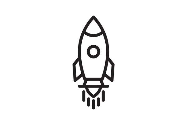 Web ve mobil uygulaması tasarımı, roket logo kavramı için beyaz arka plan üzerinde izole roket simge vektör