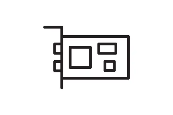 Lan Card Graphic Card Line Icon — Stockvector