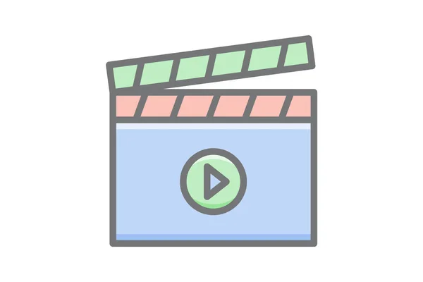 Action Cinema Film Awesome Fill Icon — ストックベクタ