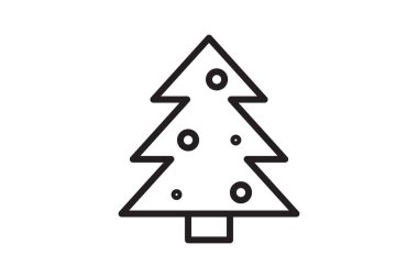 christmas tree icon vector isolated on white background for your web and mobile app design, holiday logo, concept