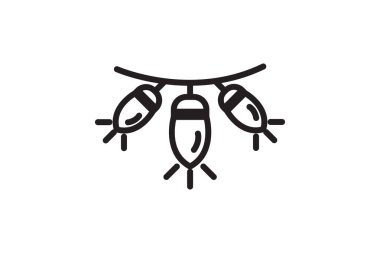 Christmas light, bulb line style icon