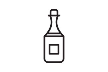 champagne bottle line icon vector illustration