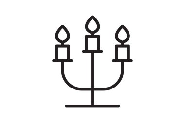 candle line icon. burning candle vector illustration isolated on white.