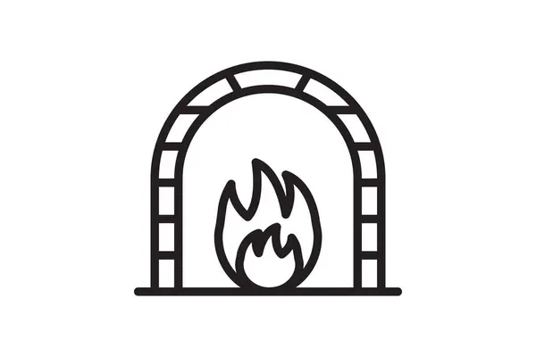 Fireplace Icon Outline Style Design — стоковий вектор