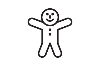 christmas gingerbread man icon in outline style