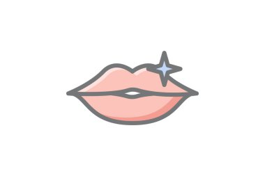 lips icon, vector illustration. flat color style