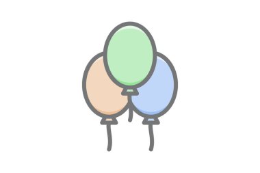 isolated balloons fill style icon vector design