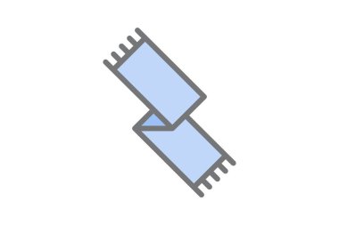 blue color paper sticker with white background vector illustration