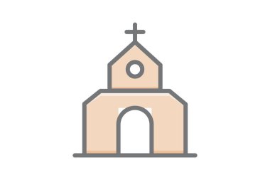 vector flat design style icon of church