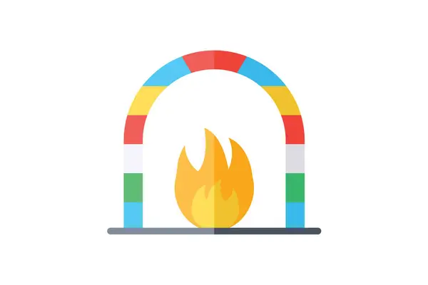 Fire Flame Flat Icon Vector Illustration — Stock vektor