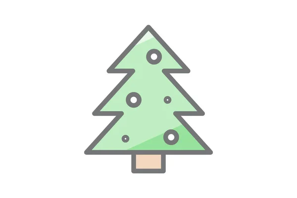 Christmas Tree Color Icon Christmas Tree Vector Illustration — Stock vektor