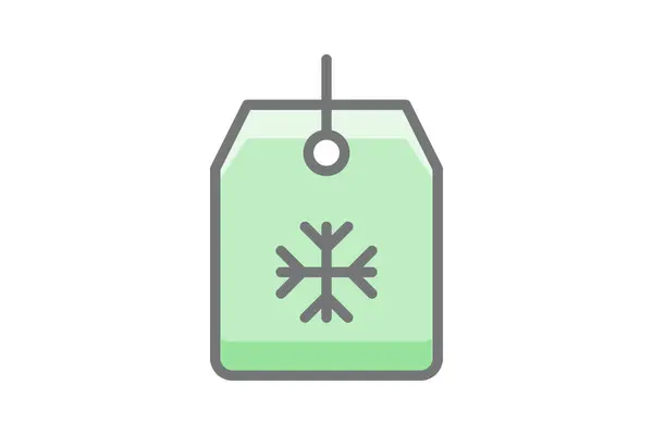 Vector Illustration Icon Snow Flakes Tag — ストックベクタ