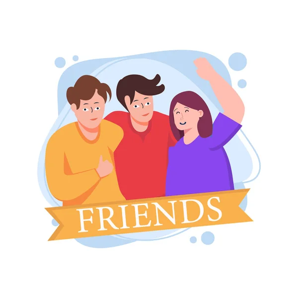 Přátelé Jako Rodinné Ploché Ilustrace — Stockový vektor