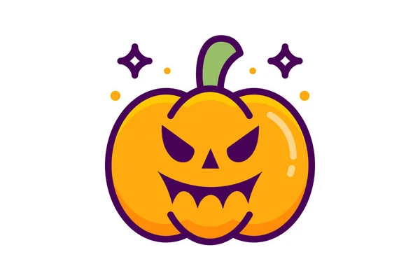 Scary Halloween Pumpkins Lineal Color Outline Icons Pack — 스톡 벡터