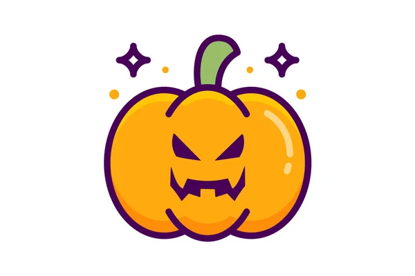 Děsivý Halloween Dýně Lineal Barva Obrysu Ikony Pack — Stockový vektor